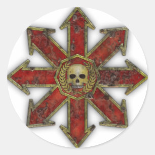 Chaos - Rot Runder Aufkleber