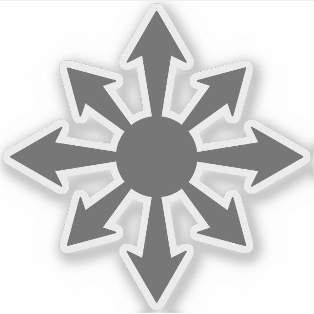 Chaos Star - v2 (grau) Aufkleber (Vorderseite)