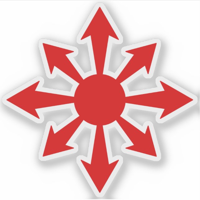 Chaos Star - v2 (rot) Aufkleber (Vorderseite)