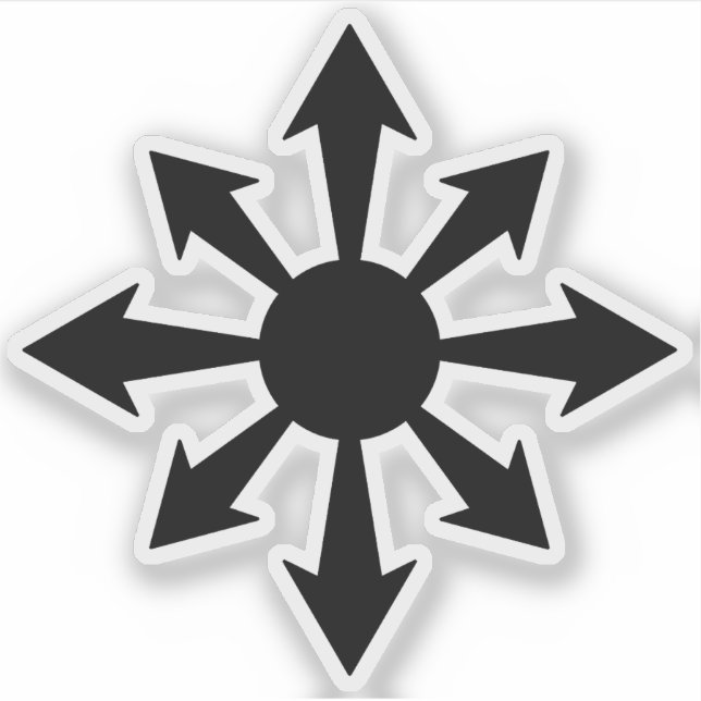 Chaos Star - v2 (schwarz) Aufkleber (Vorderseite)