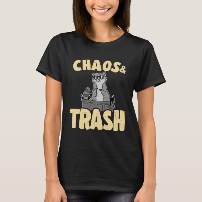 Chaos & Trash Garbage Panda Funny Raccoon 1 T-Shirt (Vorderseite)
