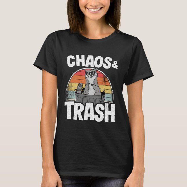 Chaos & Trash Garbage Panda Funny Raccoon T-Shirt (Vorderseite)