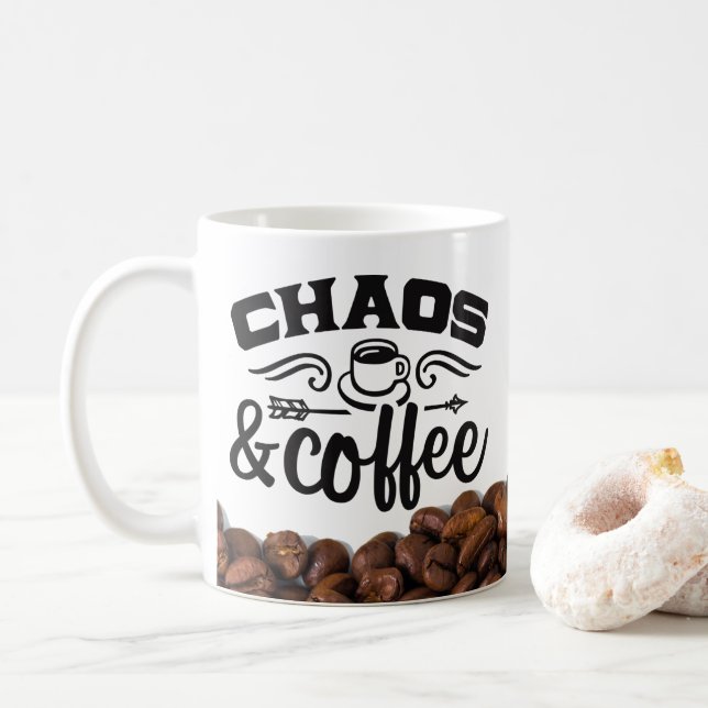 Chaos und Kaffee Kaffeetasse (Mit Donut)