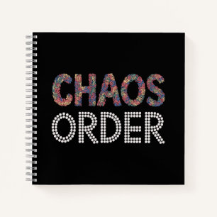 Chaos und Ordnung Moderne künstlerische Dualität Notizbuch