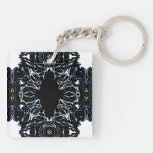 Chaotic Blue and Black Abstract Acrylic Fluid Art