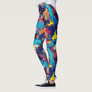 Chaotic Camouflage Leggings - Spaß