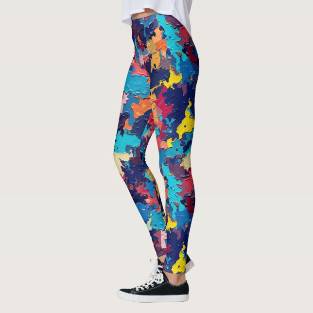 Chaotic Camouflage Leggings - Spaß (Links)