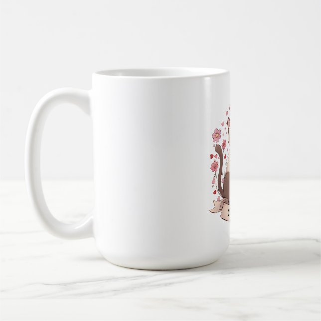 Chaotic Cat Couple – Cute Whimsical Love Sticker Kaffeetasse (Links)