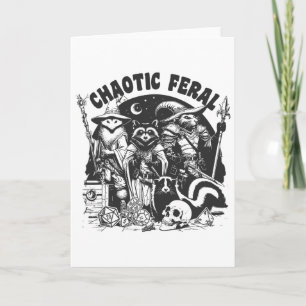 Chaotic Feral Funny Raccoon Possum Skunk Boardgame Karte