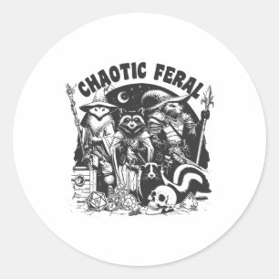 Chaotic Feral Funny Raccoon Possum Skunk Boardgame Runder Aufkleber