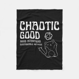 Chaotic Good Cat gute Absichten fragwürdige Ods Fleecedecke