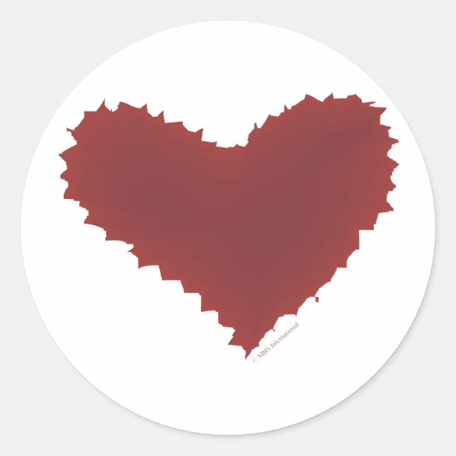 Chaotic Heart zerklüftete Kante schlechte Romantik Runder Aufkleber (Vorderseite)