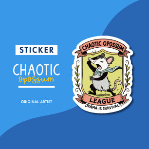 Chaotic Opossum League Wappen mit Funny Drama Aufkleber