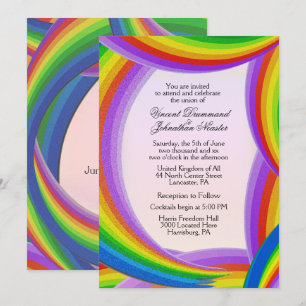 Chaotic Rainbow Wedding Einladungen