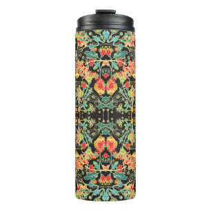 Chaotisch floral: vintage abstraktes Muster. Thermosbecher