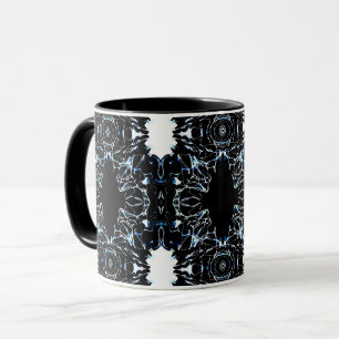 Chaotische blaue abstrakte Acrylmalerei Fluid Art Tasse