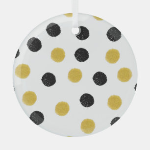 Chaotische Goldpunkte: Vintager Splash. Ornament Aus Glas
