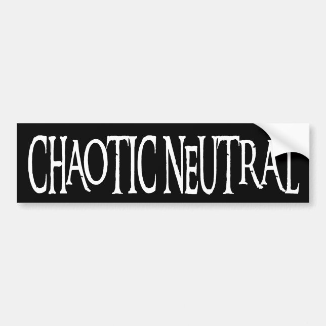 "Chaotische neutrale Person " Autoaufkleber (Vorne)