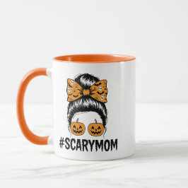 Chaotischer Dutt Gruselige Mama Halloween Tasse
