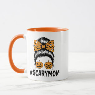 Chaotischer Dutt Gruselige Mama Halloween Tasse