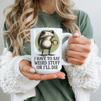 Chaotischer Frosch Ich muss verrückte Sachen sagen Zweifarbige Tasse