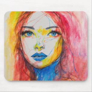 chaotischer, hässlicher, farbiger Crison zeichnend Mousepad
