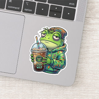 Chaotischer Kaffeefrosch-Aufkleber Aufkleber