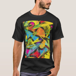 Chaotischer Neon: Abstraktes Graffiti-Muster. T-Shirt