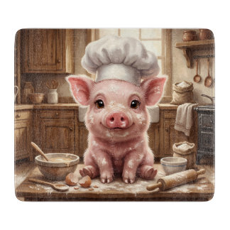 Chaotisches Backen Baby Schwein Glas Schneidbrett Schneidebrett