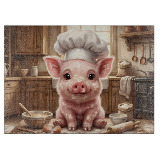 Chaotisches Backen Baby Schwein Glas Schneidbrett Schneidebrett