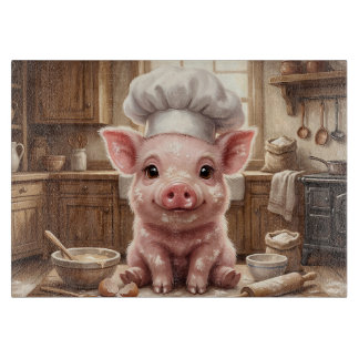 Chaotisches Backen Baby Schwein Glas Schneidbrett Schneidebrett