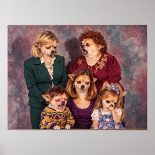 Chaotisches Chihuahua-Familienporträt, Stil der 19 Poster