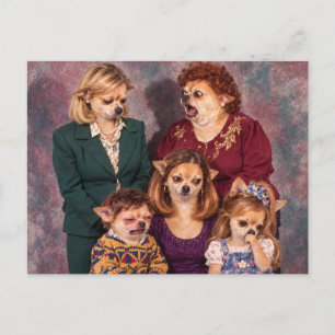 Chaotisches Chihuahua-Familienporträt, Stil der 19 Postkarte