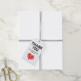 Chaotisches rotes Herz Grunge-Style Dankeschön-Par Geschenkanhänger