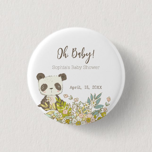 Chapa Baby Shower Panda Button (Vorderseite)