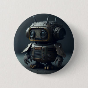 Chapa Redonda De 5 cm broche Vintager Roboter, alt Button