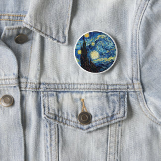 Chapa redonda de La noche estrellada de Van Gogh Button