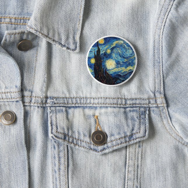Chapa redonda de La noche estrellada de Van Gogh Button (Beispiel)