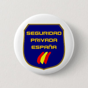 Chapa Seguridad Privada España Placa Button