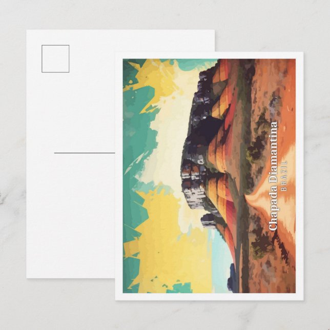 Chapada Diamantina Pop Kunst, Dichtung und Musik Postkarte (Vorne/Hinten)