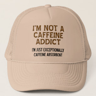 Chapeau casquette drôle absorbant la caféine