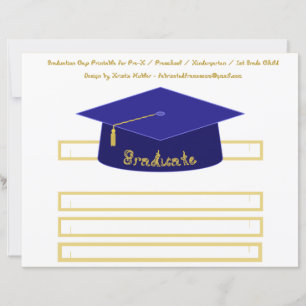 Chapeau de diplômé en papier bleu marine avec toqu