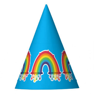 chapeau de fête arc-en-ciel gay sur fond bleu