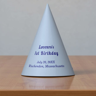 Chapeau de fête d'anniversaire bleu clair minimali