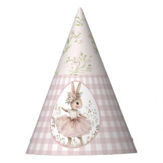 Chapeau de fête d'anniversaire de lapin, floral à