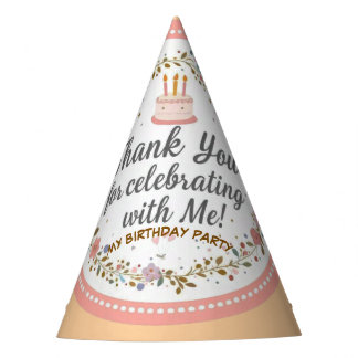 Chapeau de fête d'anniversaire floral Boho Merci