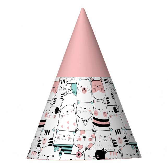 CHAPEAU DE FÊTE: HEUREUX MOTIF CHAT (Devant)