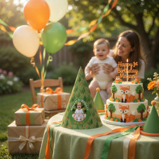 Chapeau de fête personnalisé avec thème forestier 