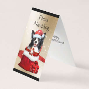 Chapeau de père Noël border collie cadeaux de noël