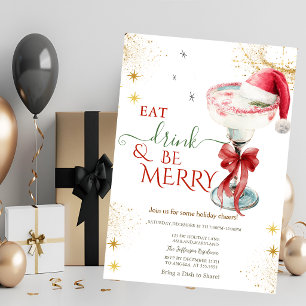 Chapeau de Père Noël Cocktail de Noël Invitation d